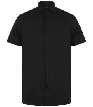 Henbury H537 Short Sleeve Stretch Poplin Shirt